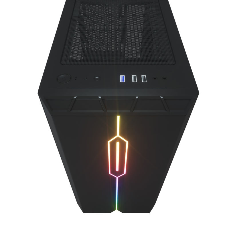 RGB LED Light Strip Style PC Gamer Towers Aluminum Mirco ATX Gaming Computer Case