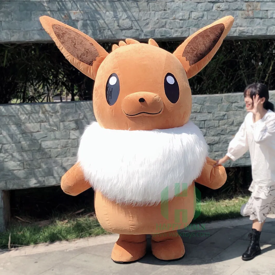 Cheap Pikachu Cosplay Game Inflatable Pokemon Mascot Costume for Adult Cartoon Elf Eevee Character Inflatable Costume