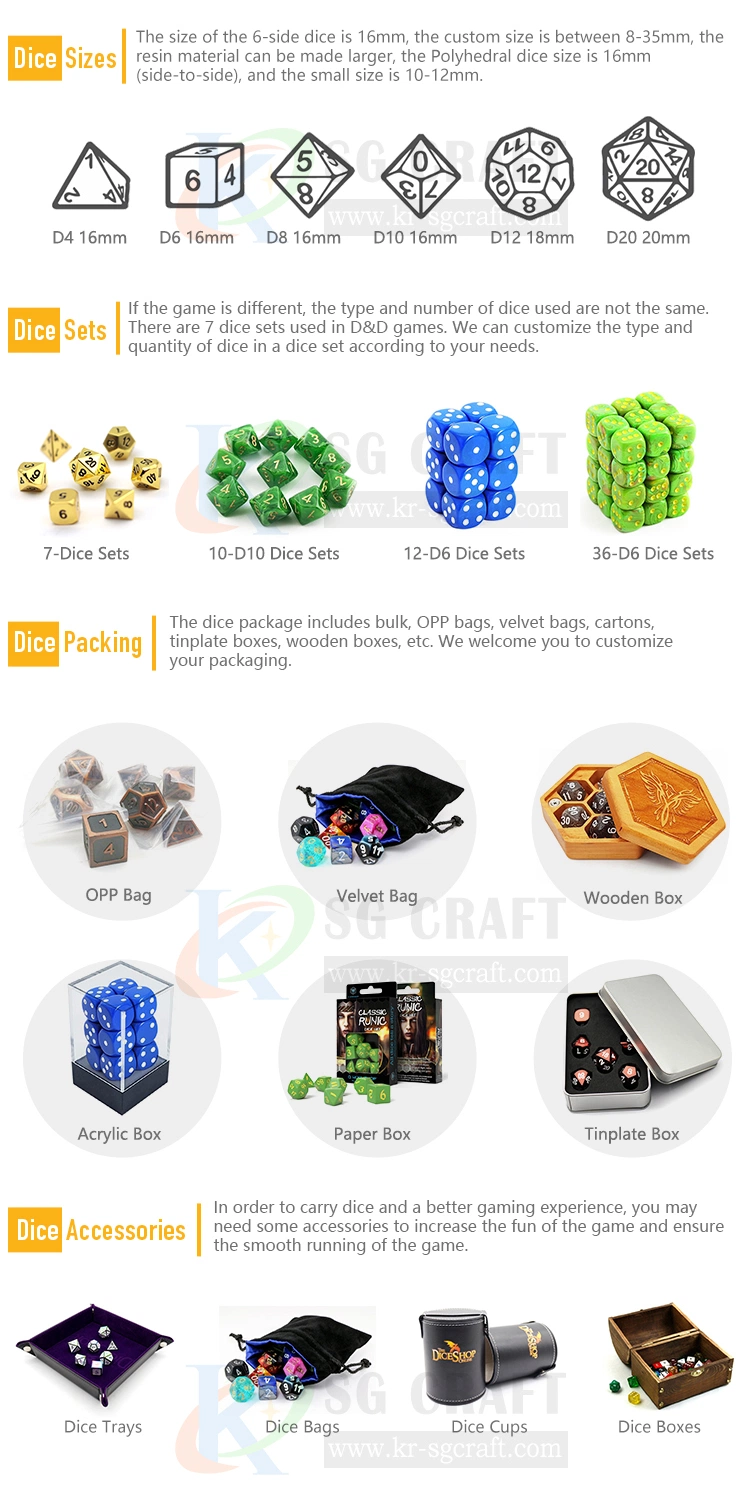 Customized Dice Dungeons and Dragons Dice with Free Pouch Pole Playing Games