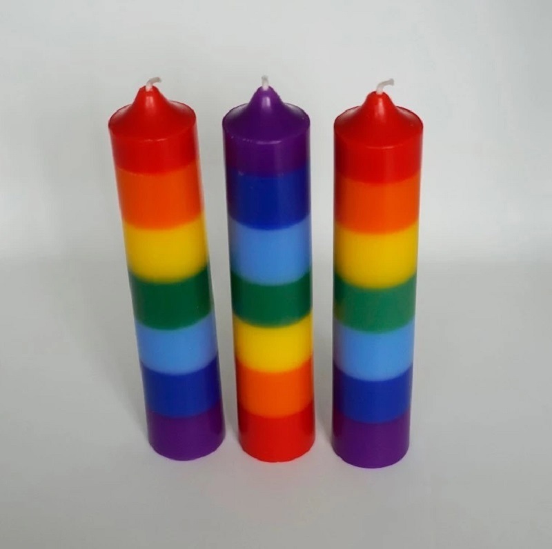 Rainbow Taper Candles Rainbow Colored Votive Candles