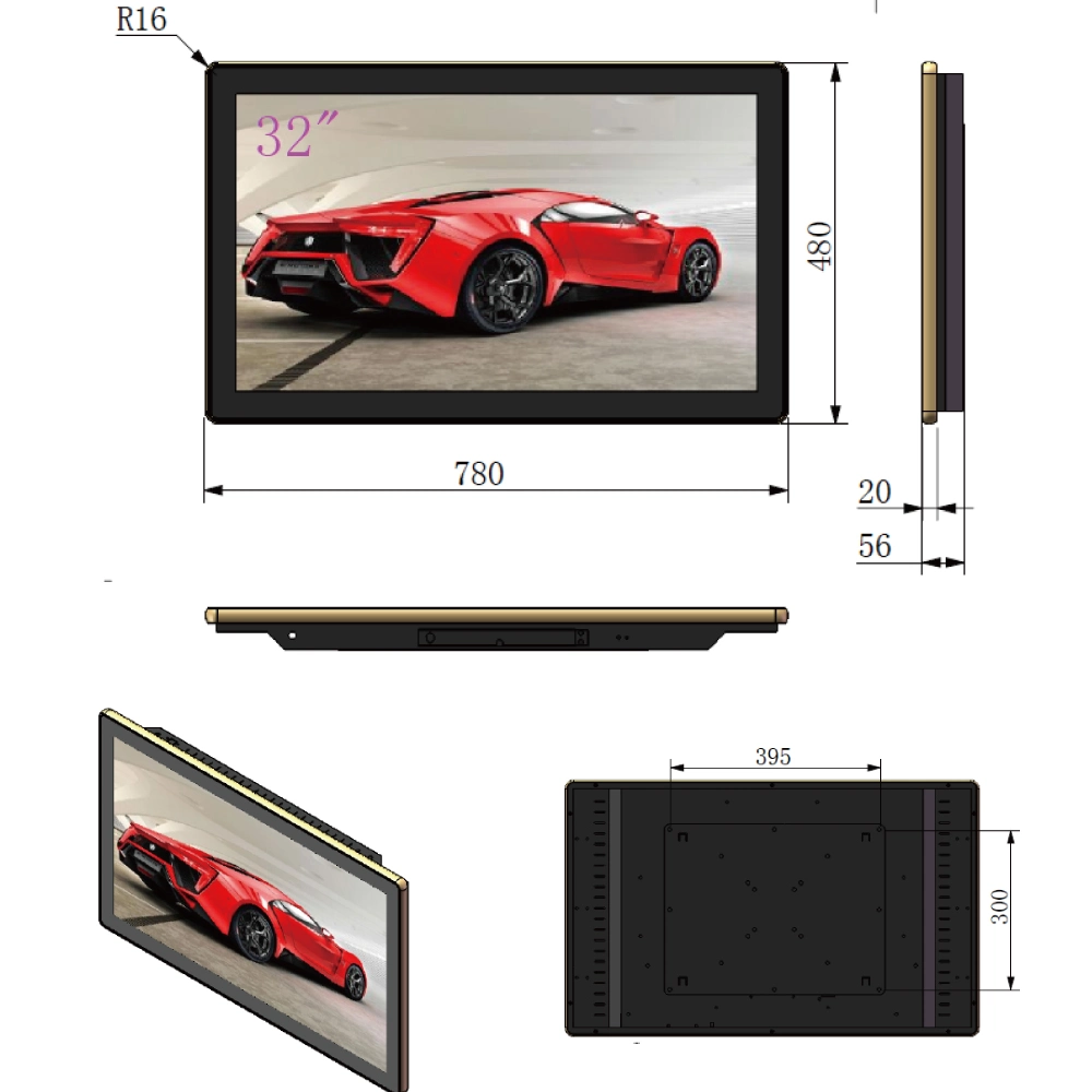 World Class 7 Inch Open Frame Media Touch Ad Player