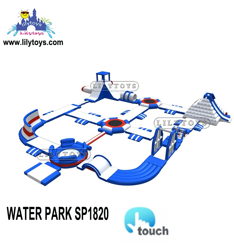 Lily Toys New Design Inflatable Aqua Water Park Open Sea Park Blue Beautiful Water Games