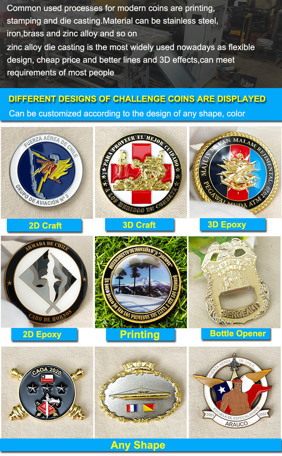 Factory Custom Metal Art Craft Skull Logo Souvenir Coins Military Honor Challenge Coin Display Collectors 