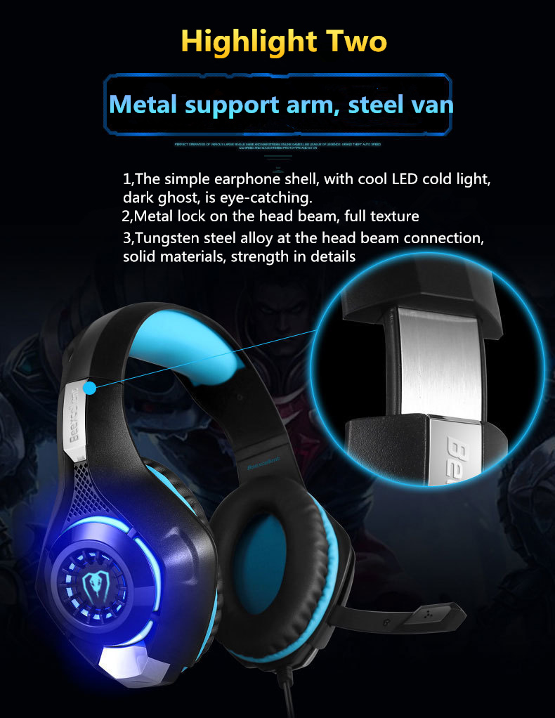 Wireled Gaming Headset Game Earphones with Microphone, Gamer Headphone Gaming Headset