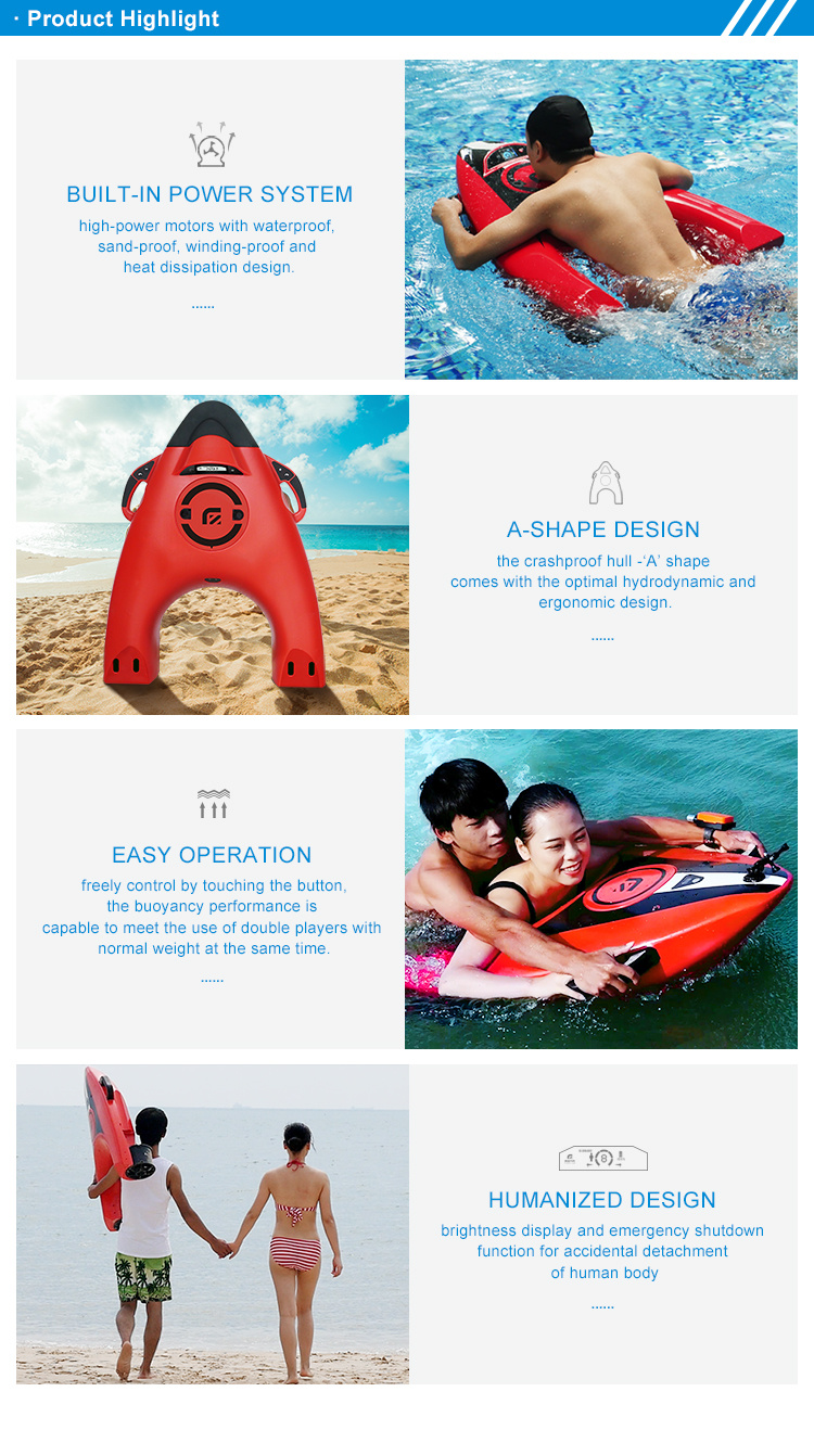 Electric Motor Scooter Jet Surfboard Design for Water Play