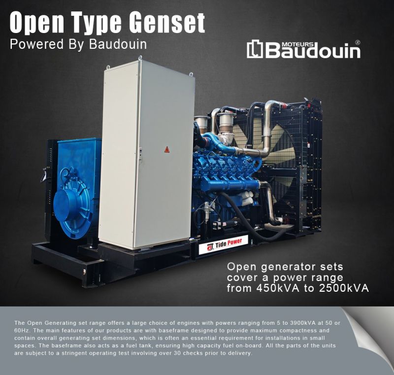 Weichai Baudouin Engine 600kVA 800kVA 1000kVA Durable Quality Open Set Diesel Generator Price