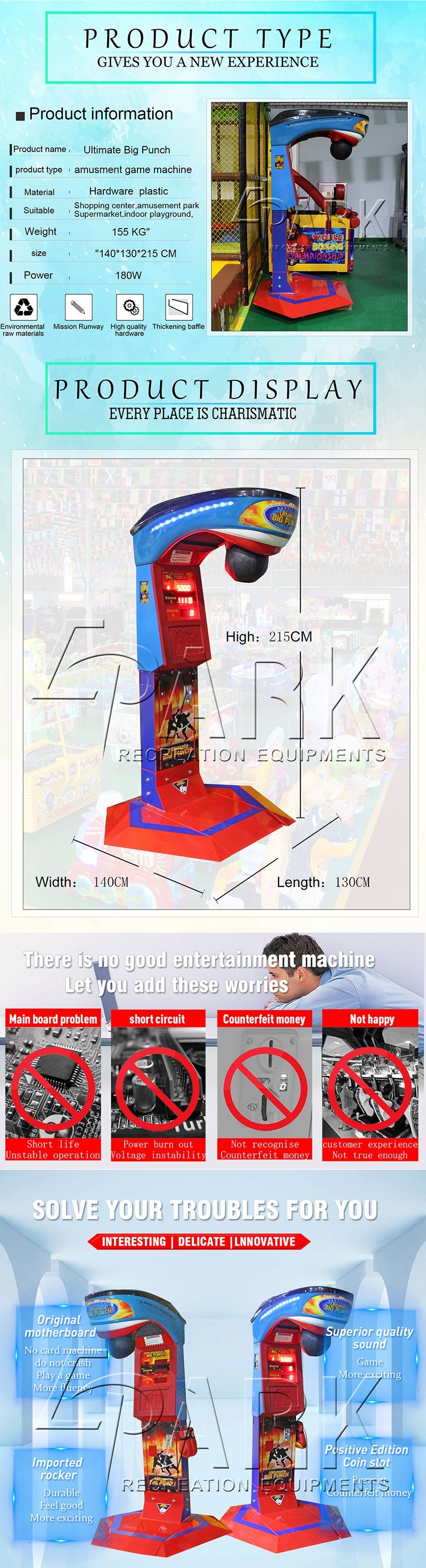Amusement Prize Redemption Games Big Punch Cheap Arcade Games