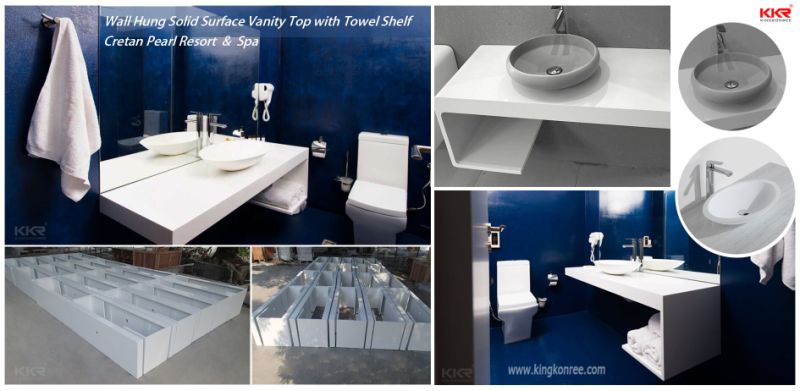 Modern Artistic Design Solid Surface Artifical Stone Wall Hung Basin