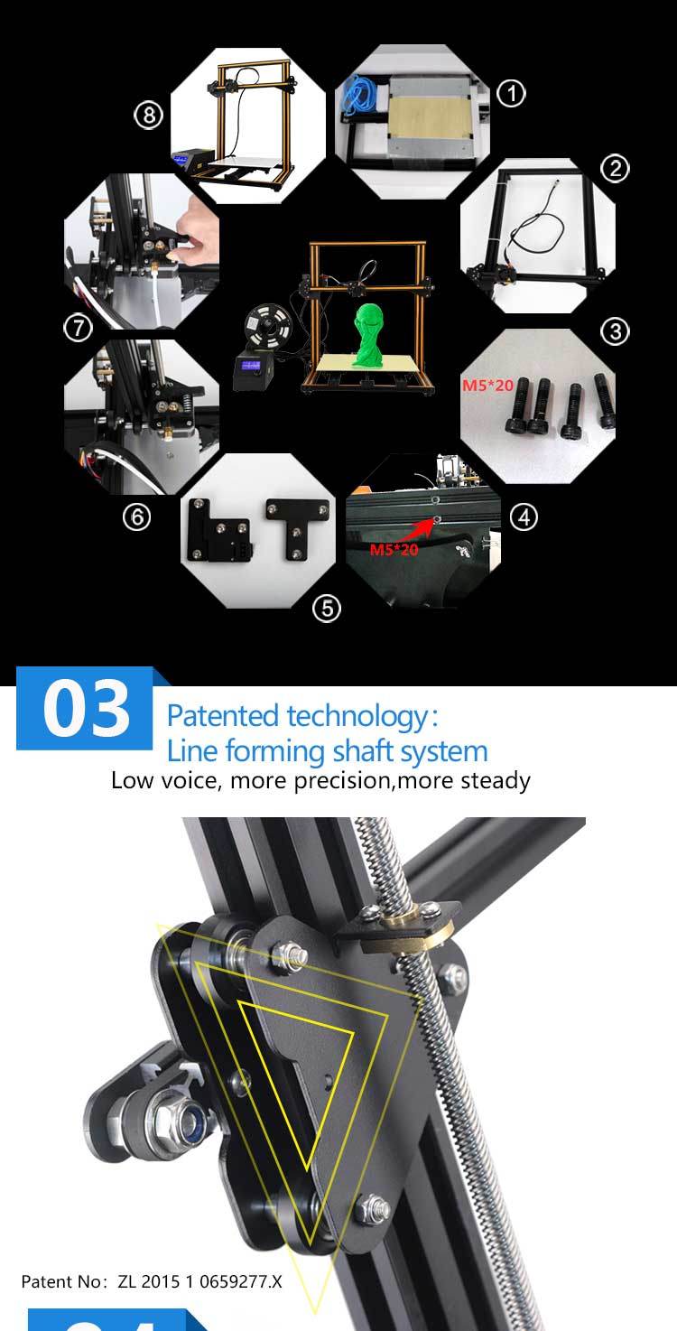 500mm Hobbyiest Maker Home Work Open Source Large DIY 3D Printer