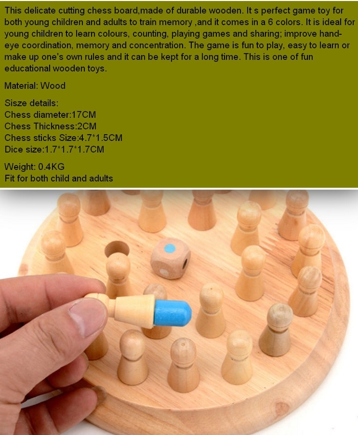 Wooden Memory Dice Chess Games Children Educational Toys for Kids