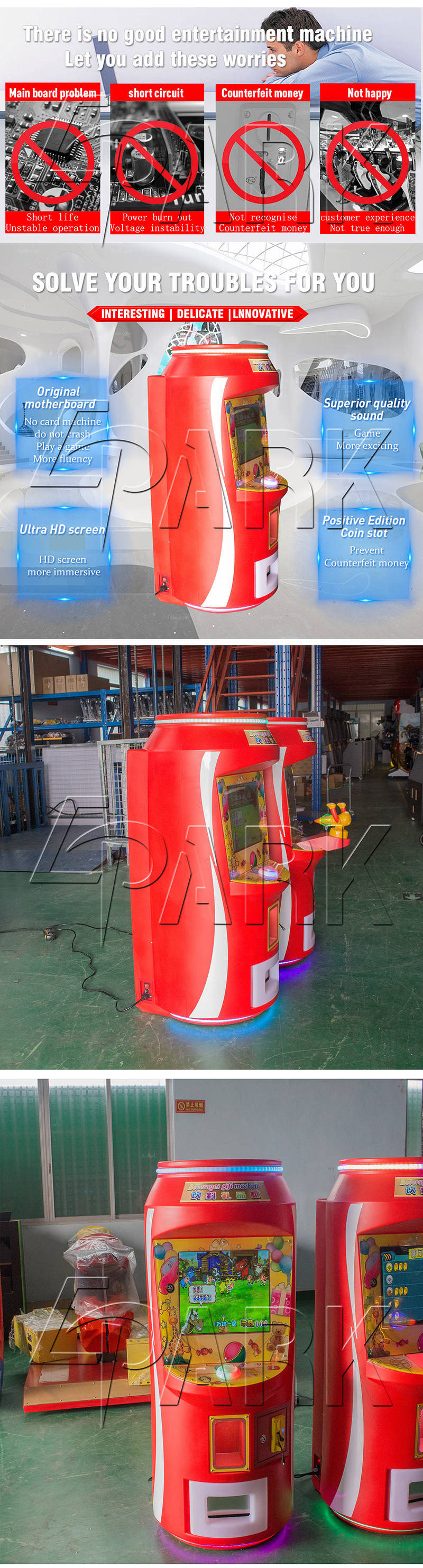 Cola Drink Can Prize Coin Operated Carnival Shooting Game Machine