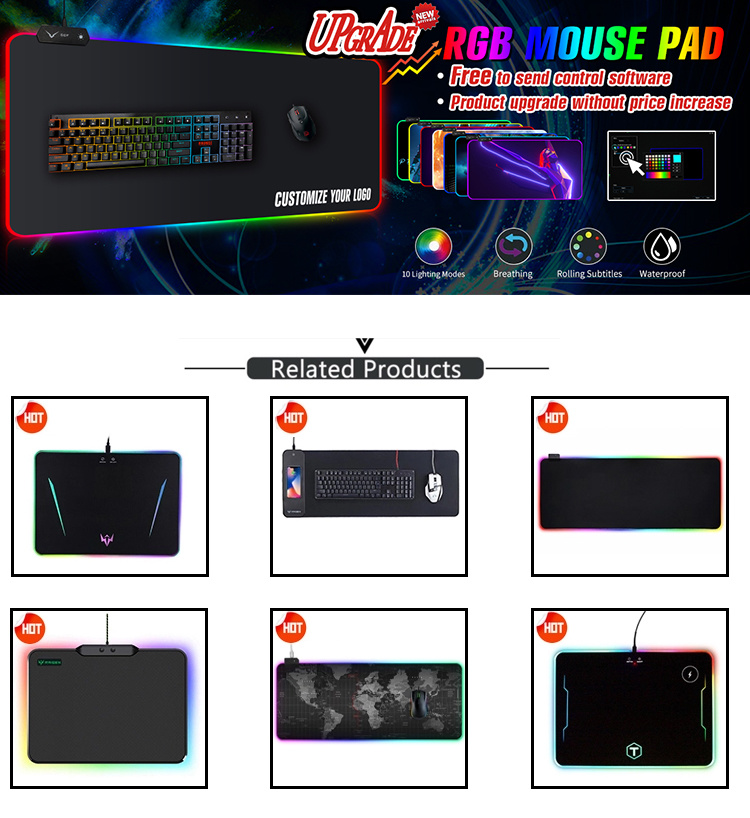 Custom OEM Big Large LED The Game Mouse Pad Gaming Mat Mouse Pads RGB Game Mouse Pad