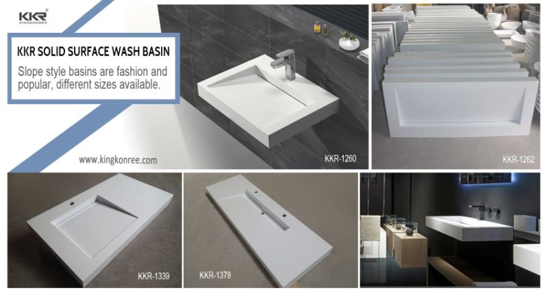 Modern Artistic Design Solid Surface Artifical Stone Wall Hung Basin