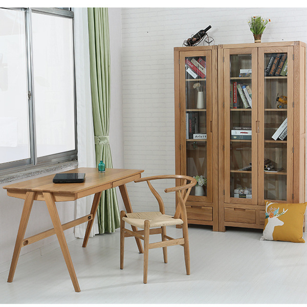 White Oak Oblique Leg Desk Study Desk Home Computer Desk