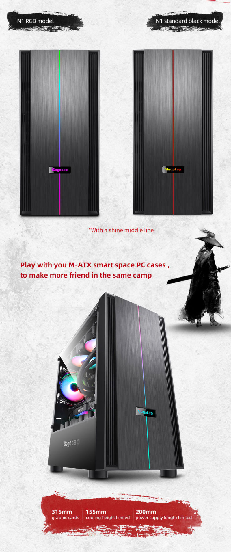 Segotep Customize RGB Style PC Gamer Towers Aluminum SPCC Steel Gaming Computer Case