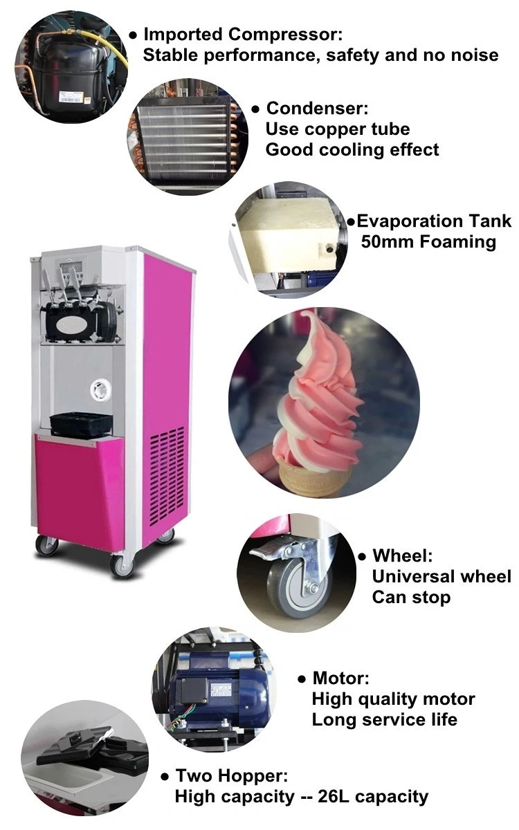 Frozen Yogurt Use Serve Vertical Model Ice Cream Maker for Wholesale