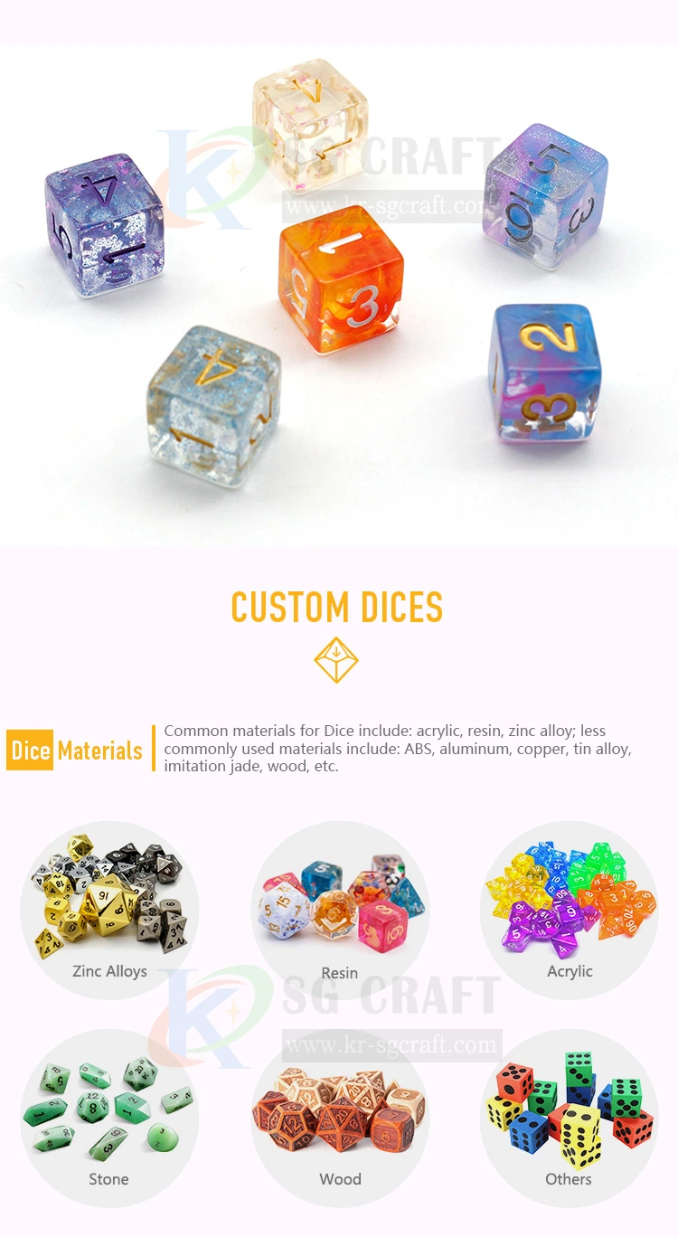 Customized Dice Dungeons and Dragons Dice with Free Pouch Pole Playing Games