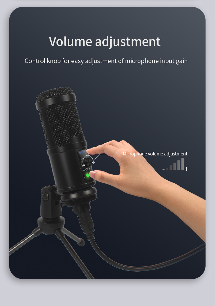 Foldable Tripod Stand Professional Condenser Mics Studio Condenser Microphone for Stream Studio Game