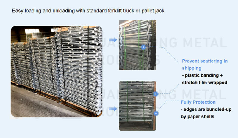 Euro Transport Metal Foldable Collapsible Wire Mesh Pallet Storage Cages