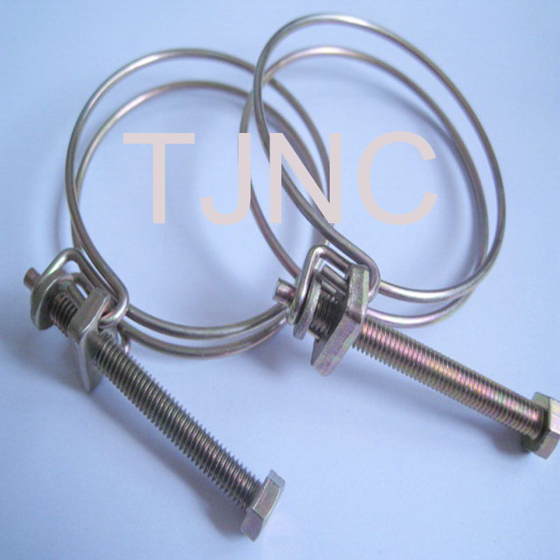 Double Wire Iron Steel Hose Clamp Galvanized 1/2"