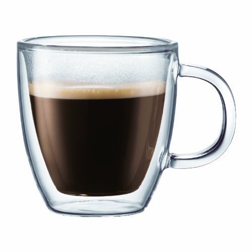 Custom Logo Double Wall Glass Coffee Tea Cup Mug with Handle