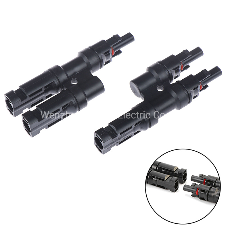 Mc4t-Branch Connector for Parallel Solar Panel Pair Male and Female Connector