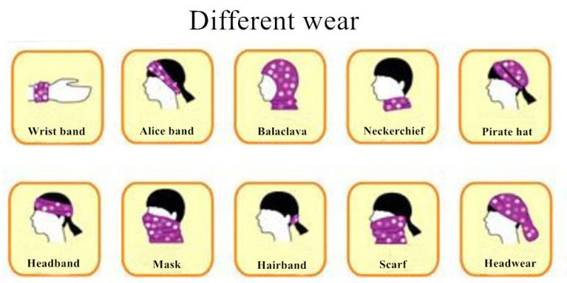 Promotional Tube Custom Logo Neckwear Bandanas Headwear for Motorcycle