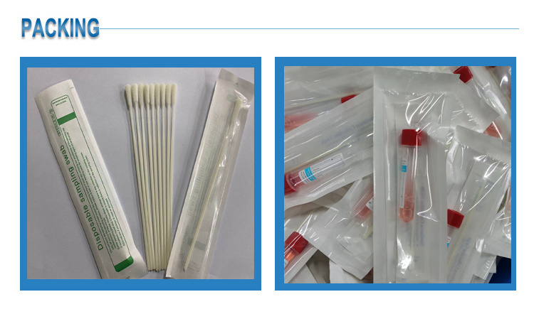 Fast Shipping Sterile Nasopharyngeal Nasal Flock Swab with Plastic Stick