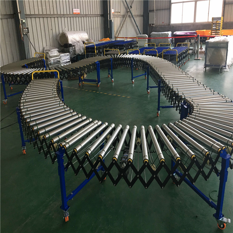 Steel Roller O-Ring Belt Telescopic Conveyor with High Stability