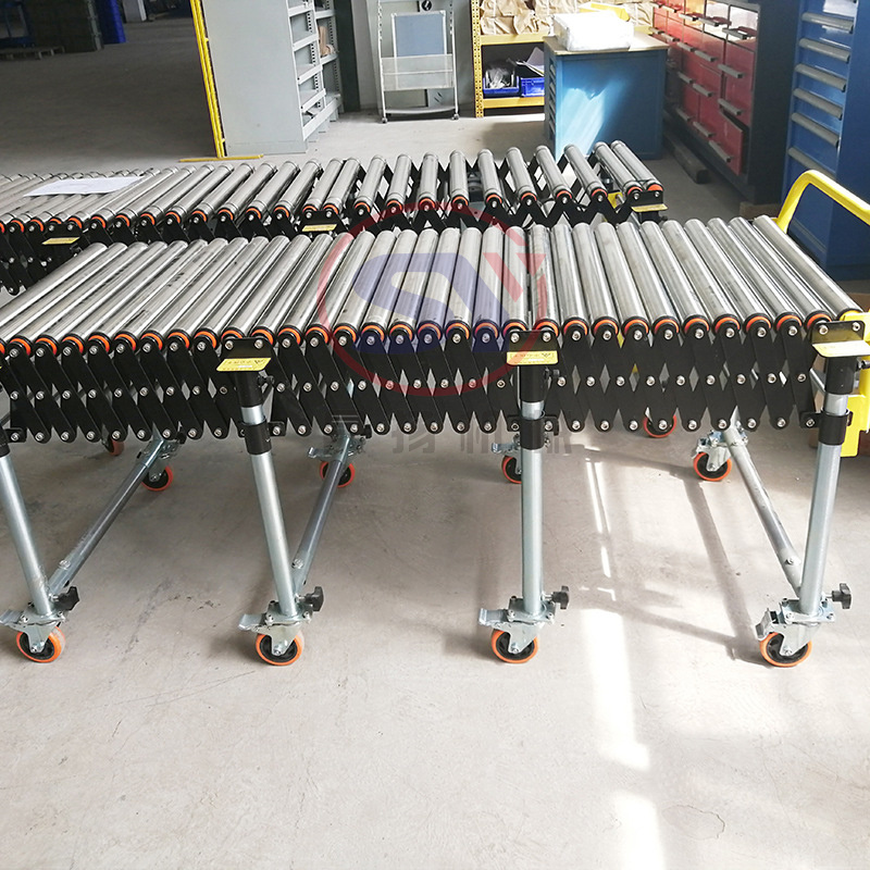 Horizontal Flat Conveying Flexible Skate Wheel Conveyor for Package Loading