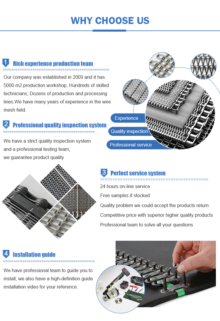 Stainless Steel Metal Chain Conveyor Belt Mesh