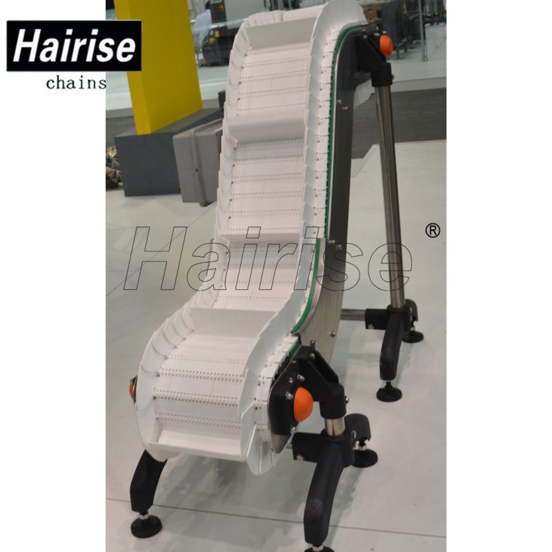 Customized Plastic Inclined Belt Conveyor with Baffle for Food Industry