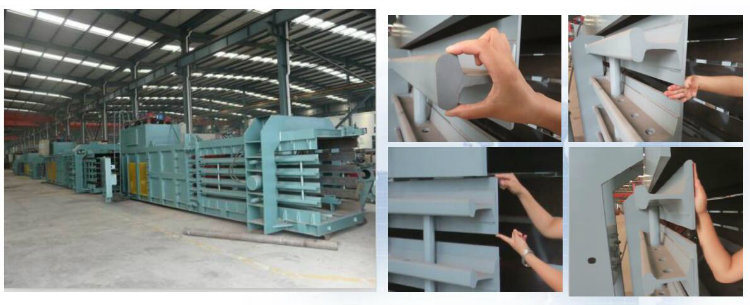 Hydraulic press machine for PET bottles cans with conveyor