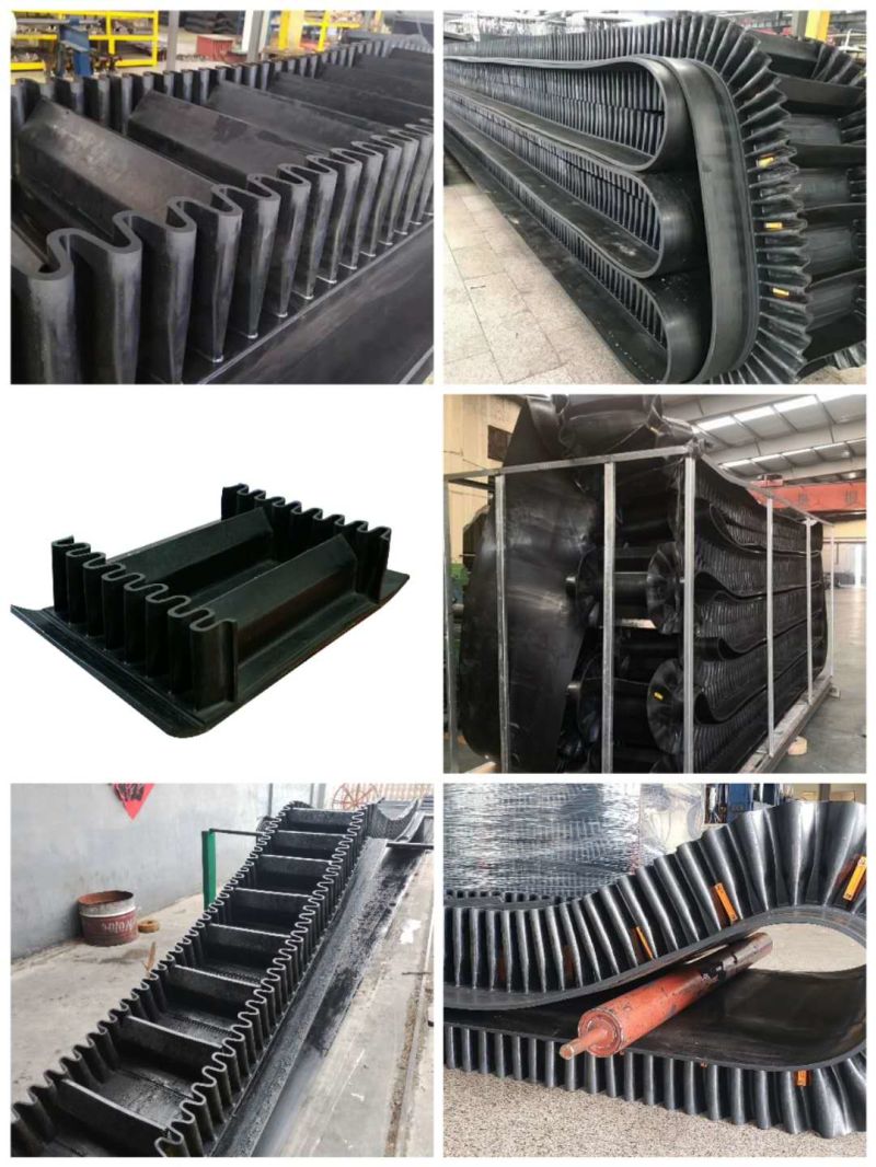 Reinforced Inclined High Quality Corrugated Sidewall Rubber Belt Conveyor