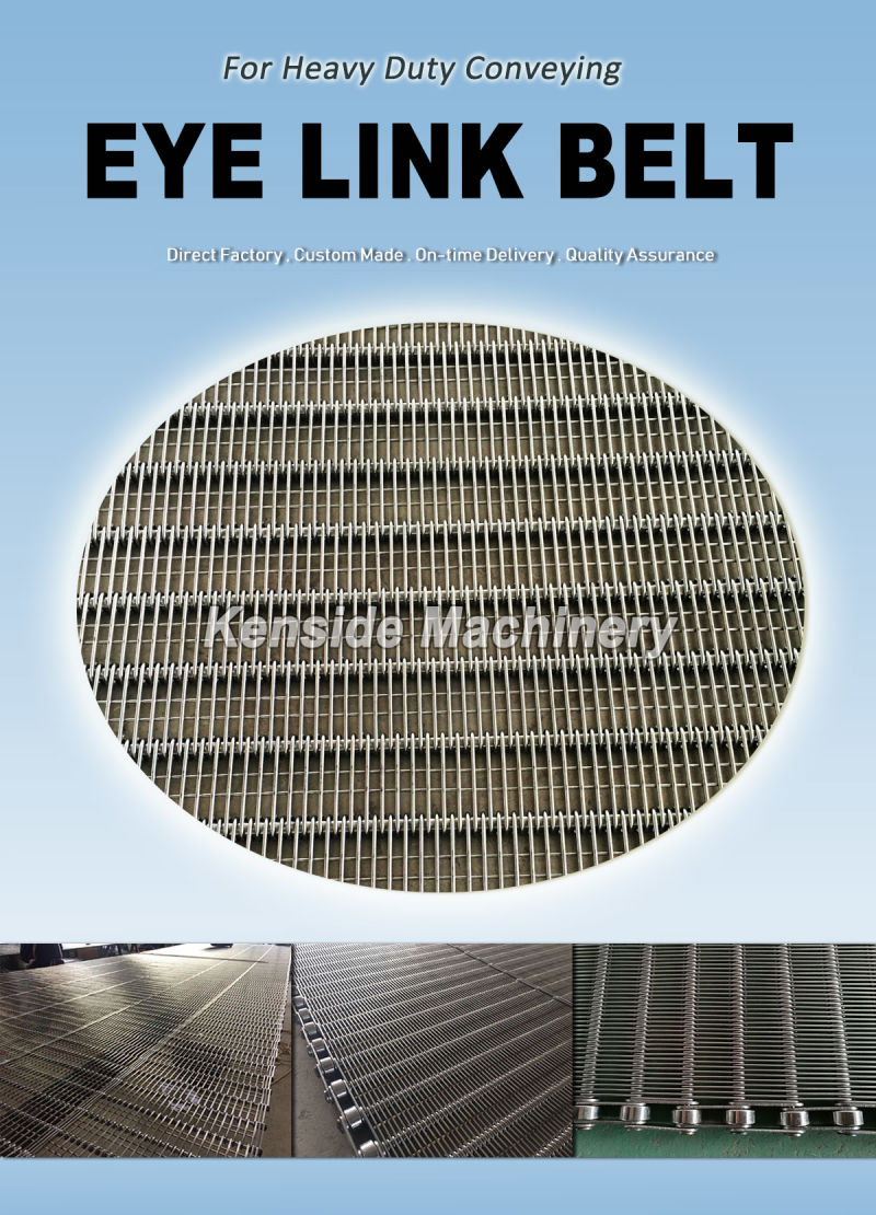 Stainless Steel Eye Link Belt / Chain Link Conveyor Belt