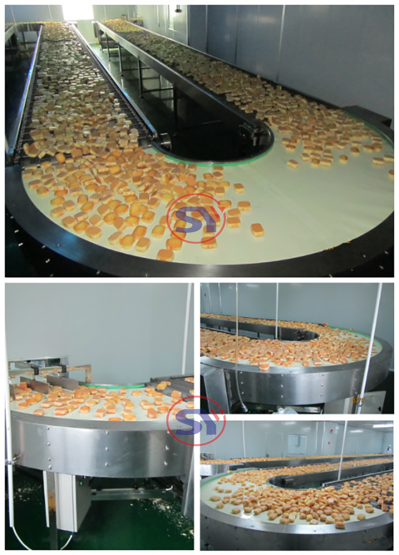 Sanitary Food Standard PVC/PU Belt Conveyor for Transport Cookie Crackers