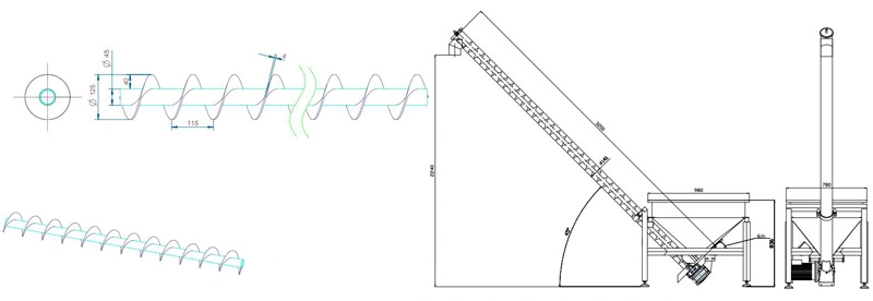 Rotating Helical Screw Tubular Conveyor for Bulk Material Handling