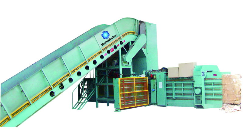 Automatic Hydraulic Horizontal Waste Paper Strapping Machine with Conveyor (HFA10-14)