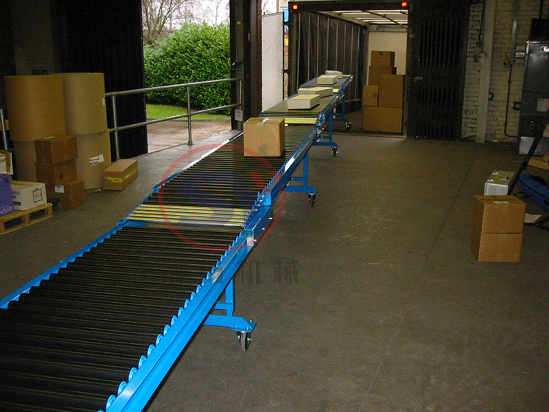 No Power Telescopic Retractable Roller Conveyor Mobile Type