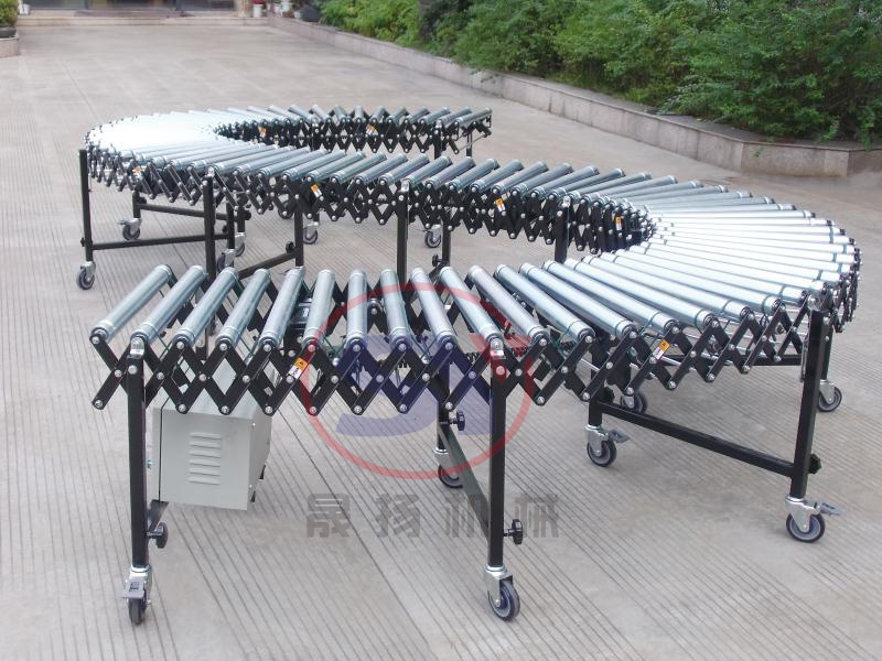 Powered Portable Galvanized Pipe Roller Table Conveyor for Container Unloading