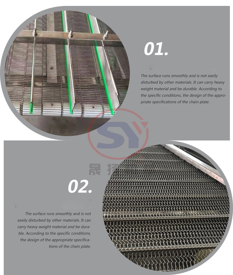 China Factory Carbon Steel Net Belt Conveyor for Packaging Materials