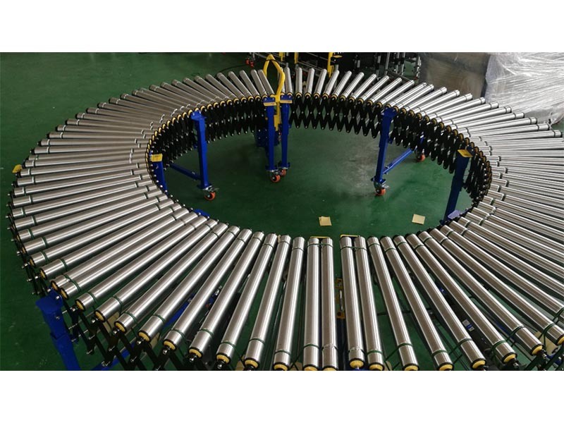Motor Drive O Ring Belt Telescopic Flexible Roller Conveyor
