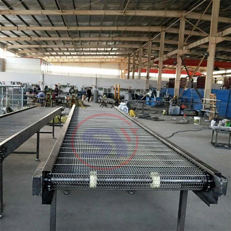 China Factory Carbon Steel Net Belt Conveyor for Packaging Materials