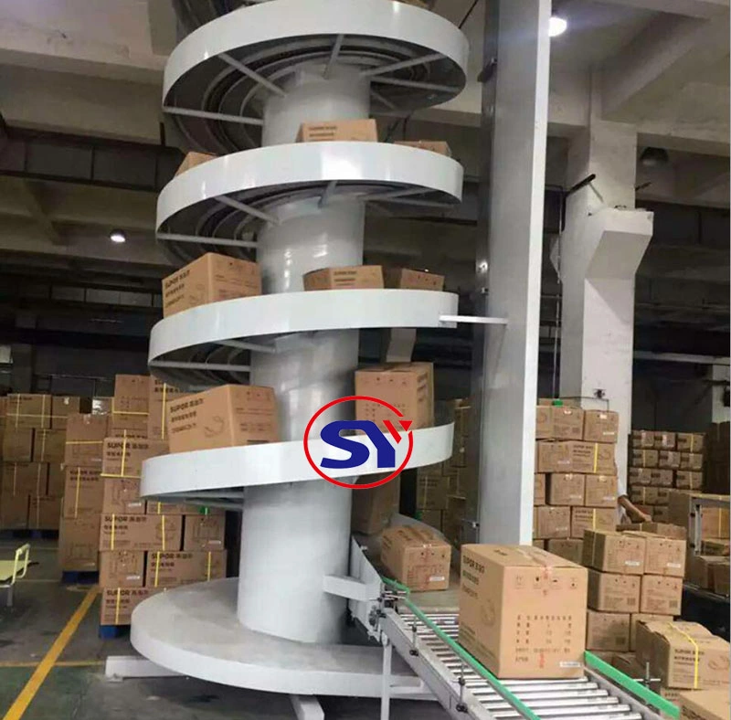 Modular Plastic Mesh Belt Lifting Conveyor Auto Spiral Conveyor for Handling Carton