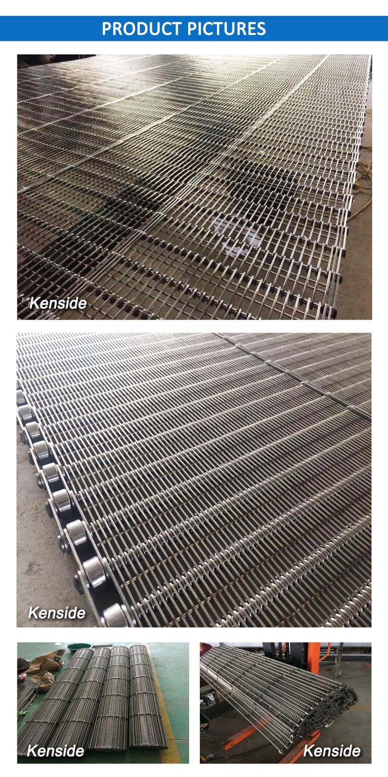 Heat Resistance Stainless Steel Eye Link Conveyor Belt