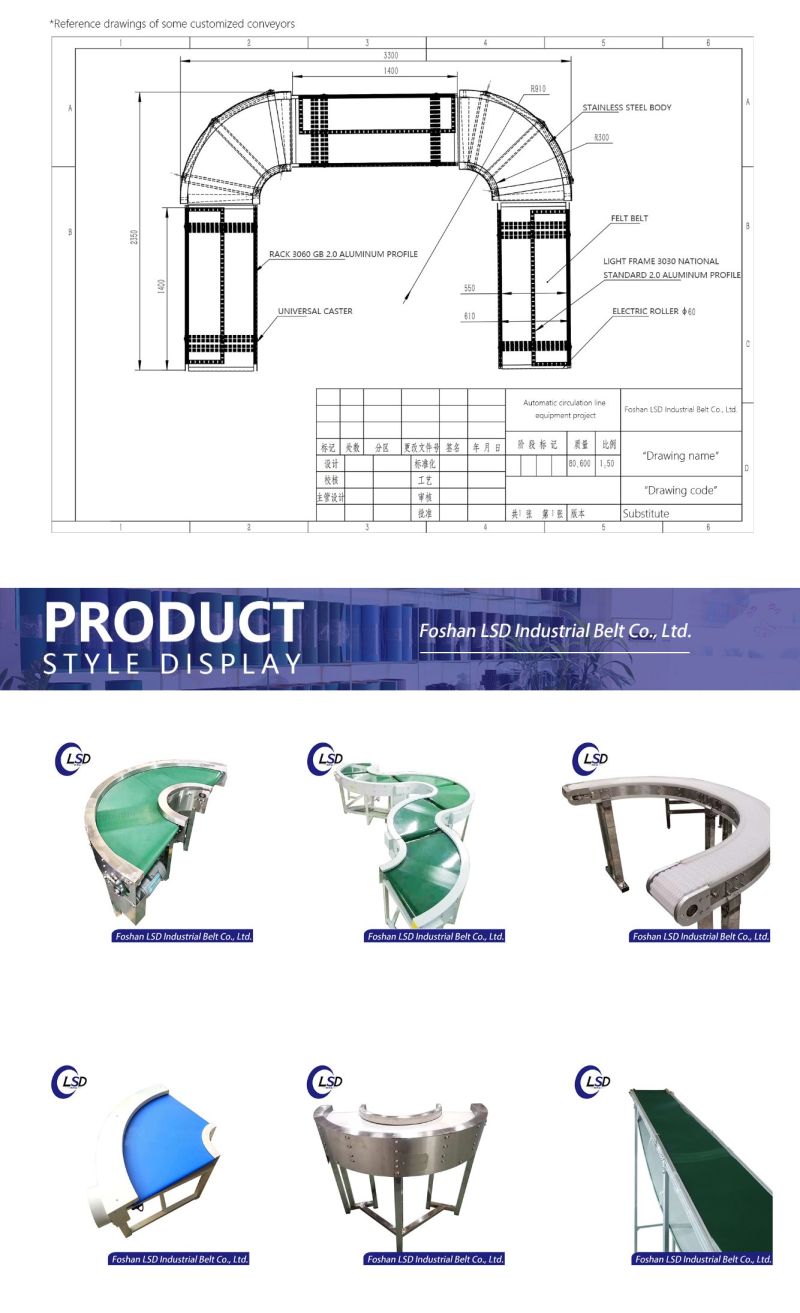 Factory Direct Custom Flat Belt Conveyor Belt Supporting Mechanical Conveyor