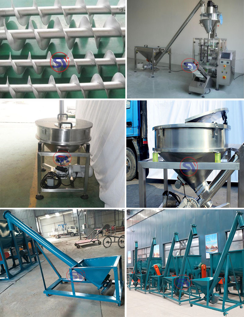 Movable Inclined Auger Conveyor Screw Feeder for Cement Concrete