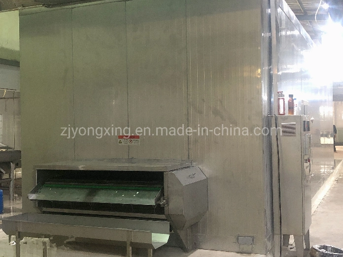 Industrial Blast IQF Tunnel Freezer for Rice Dumpling/Fish Ball/Corn with Qualified Stainless Steel Conveyor Belt