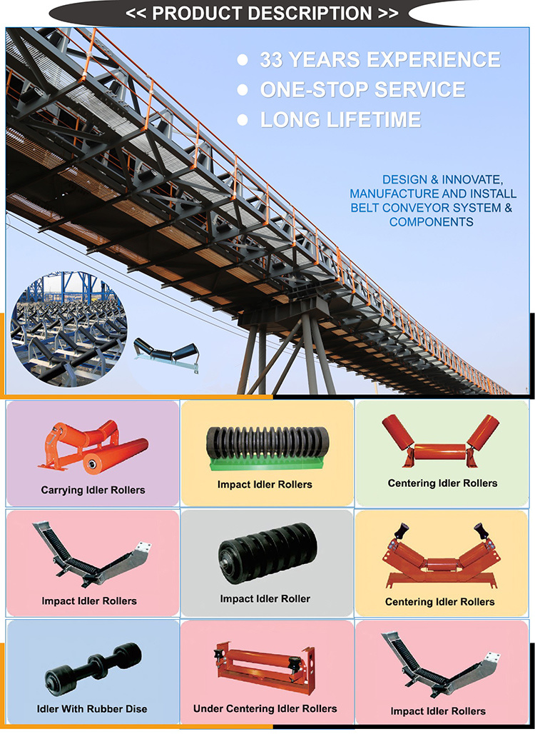Support Belt Conveyor System SPD Idler Rollers