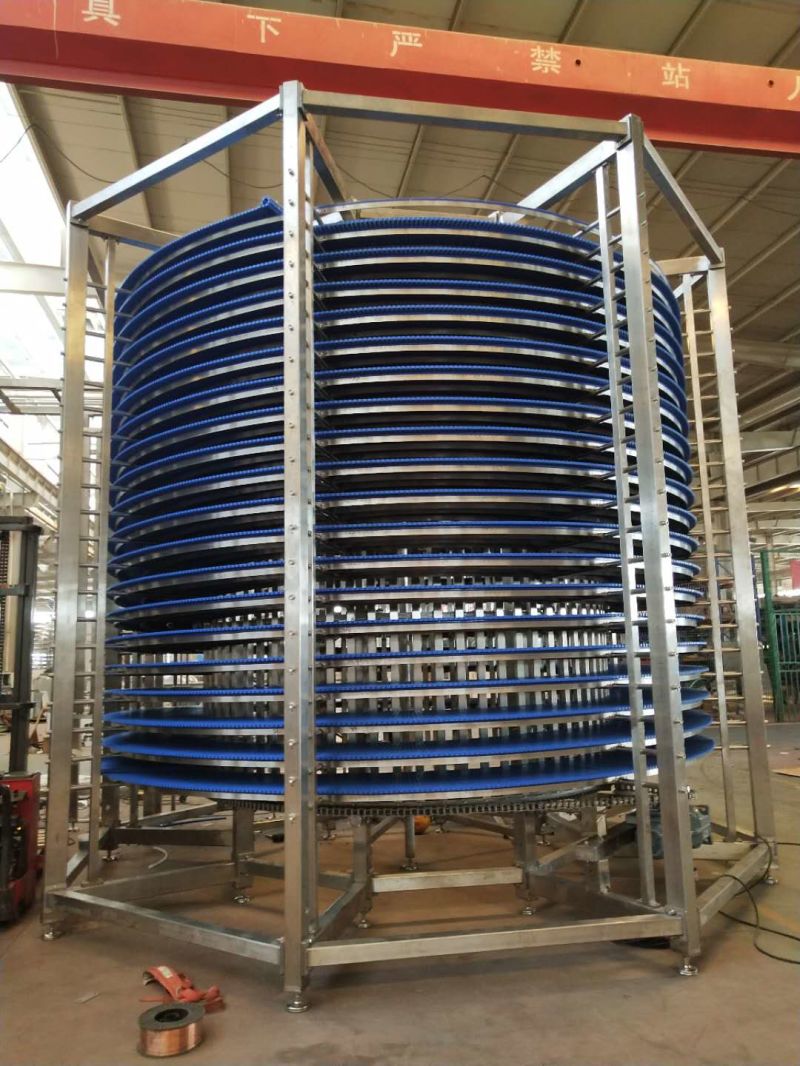 Modular Belt Screw Conveyor System Food Cooling Spiral Tower